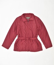 Invicta Womens Belted Windbreaker Jacket Uk 14 Medium Burgundy Polyamide Td25