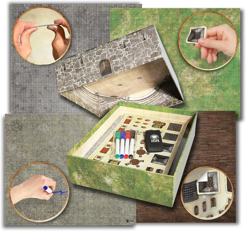 DnD Map Starter Kit For Dungeons & Dragons Game - 22” x 26" Double Sided - Image 2 of 4