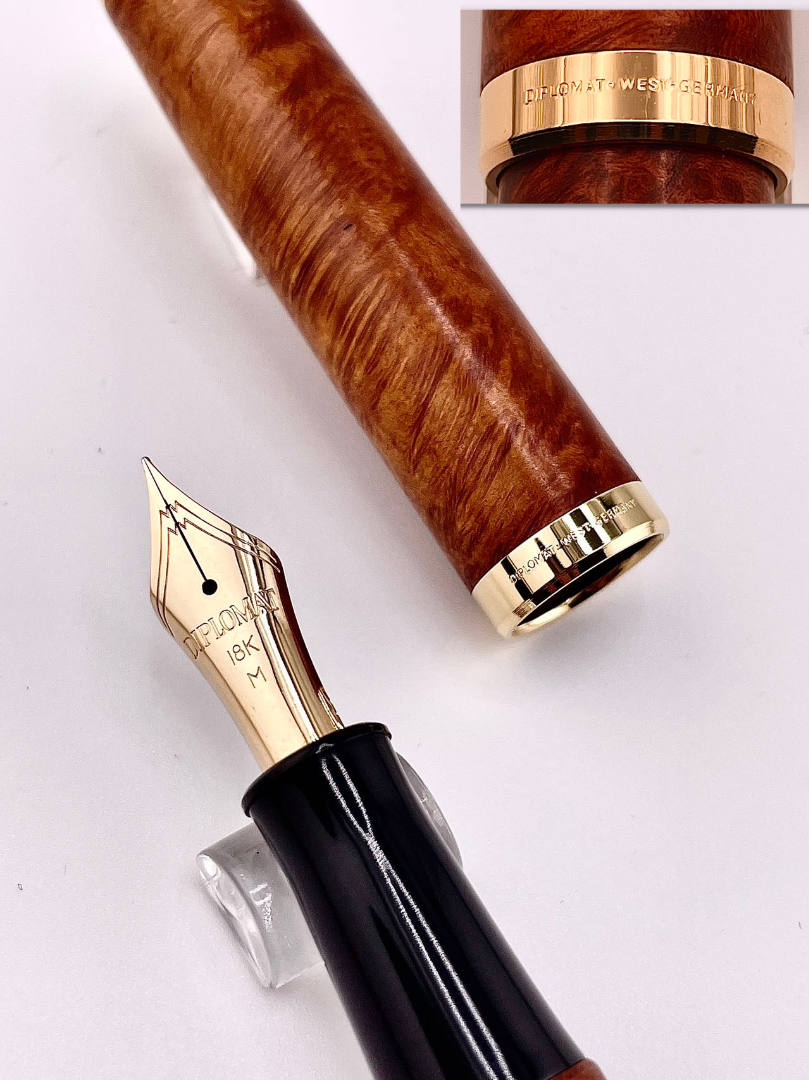 West Germany Tiffany & Co. x Diplomat Brier Wood 18K Fountain Pen