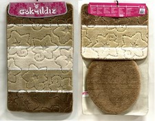 BADGARNITUR 3-TEILIG  Badezimmer 80 x 50 Helbraun (OHNE) BADTEPPICH BADVORLEGER