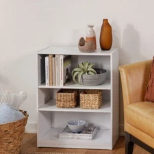 3-Shelf Bookcase Small Medium Rooms Bookshelf W/ Adjustable Shelves Book Case