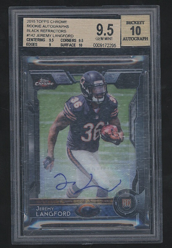 Jeremy Langford Topps Chrome Mini #142 Autograph-Black Refractor