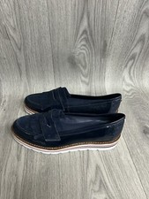 Image of Women’s Dune London Gracella Blue Leather Loafers UK Size 4 Brand New