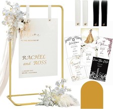 Wedding Sign Holder, Adjustable Welcome to Our Wedding Sign Stand W/Design