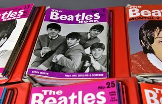 Beatles Monthly #1 Thru #71 Near Complete In Red Vinyl Binders 1964 69
