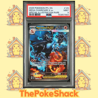 🔥🧊Mega Charizard X ex 125/094 PSA 9 Pokémon Phantasmal Flames