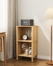 Modern 2Tier Wooden Bookcase Open Storage Bookshelf Display Natural