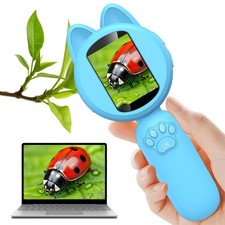 Leipan Magnifying Glass for Kids, 100X Handheld Microscope with 2" LCD Blue