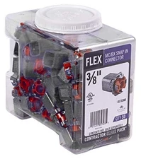 Halex 85703NB FLEX DOUBLE SNAP LOCK CONNECTOR 50/CCP, 3/8" (1/2" KO), Silver
