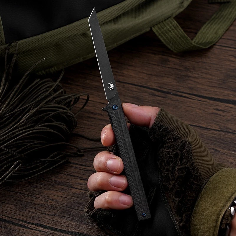 Navaja de bolsillo KLAKEN B13 REGENT CEO EDC, hoja: mango D2: fibra de carbono Foto 2 de 4