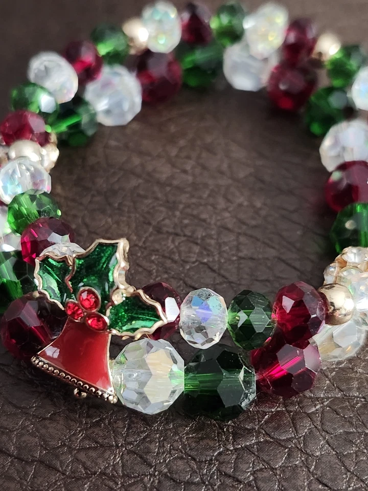 AVON Holly Jolly коллекции многоцветный бисер и камни эластичной браслет колокольчик - Изображение 2 из 4