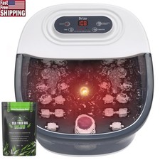 Foot Spa Massager W/ Heat Bubbles Shiatsu Rollers Epsom Salt Tea Tree Oil New
