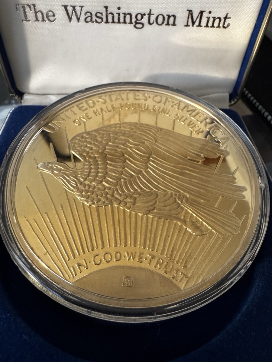 1996 Giant Half-Pound Golden Eagle 8oz. COA - .999 Silver Layered