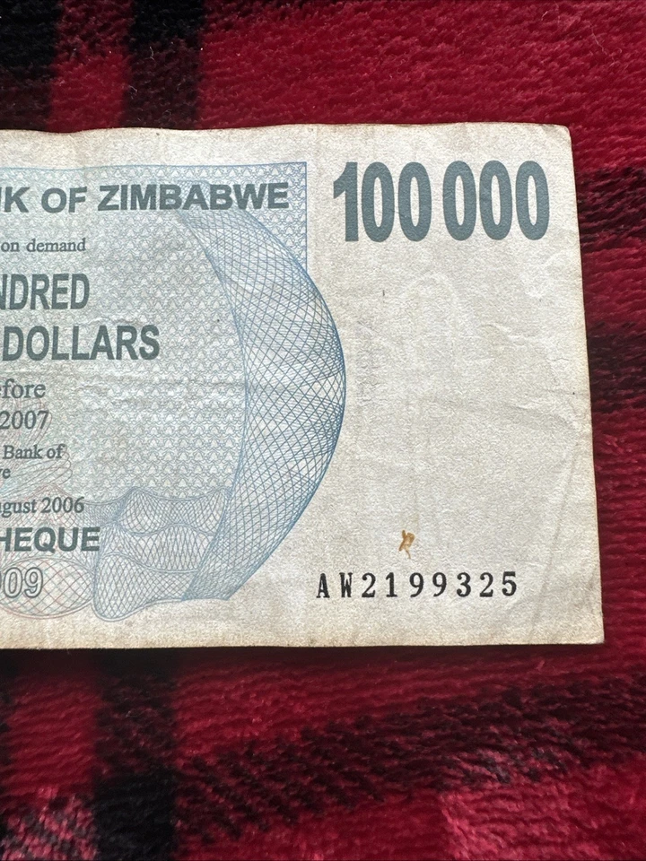 Zimbabwe 100,000 Dollars Banknote 2006 Currency Paper Money *CIRCULATED* - Image 2 of 4