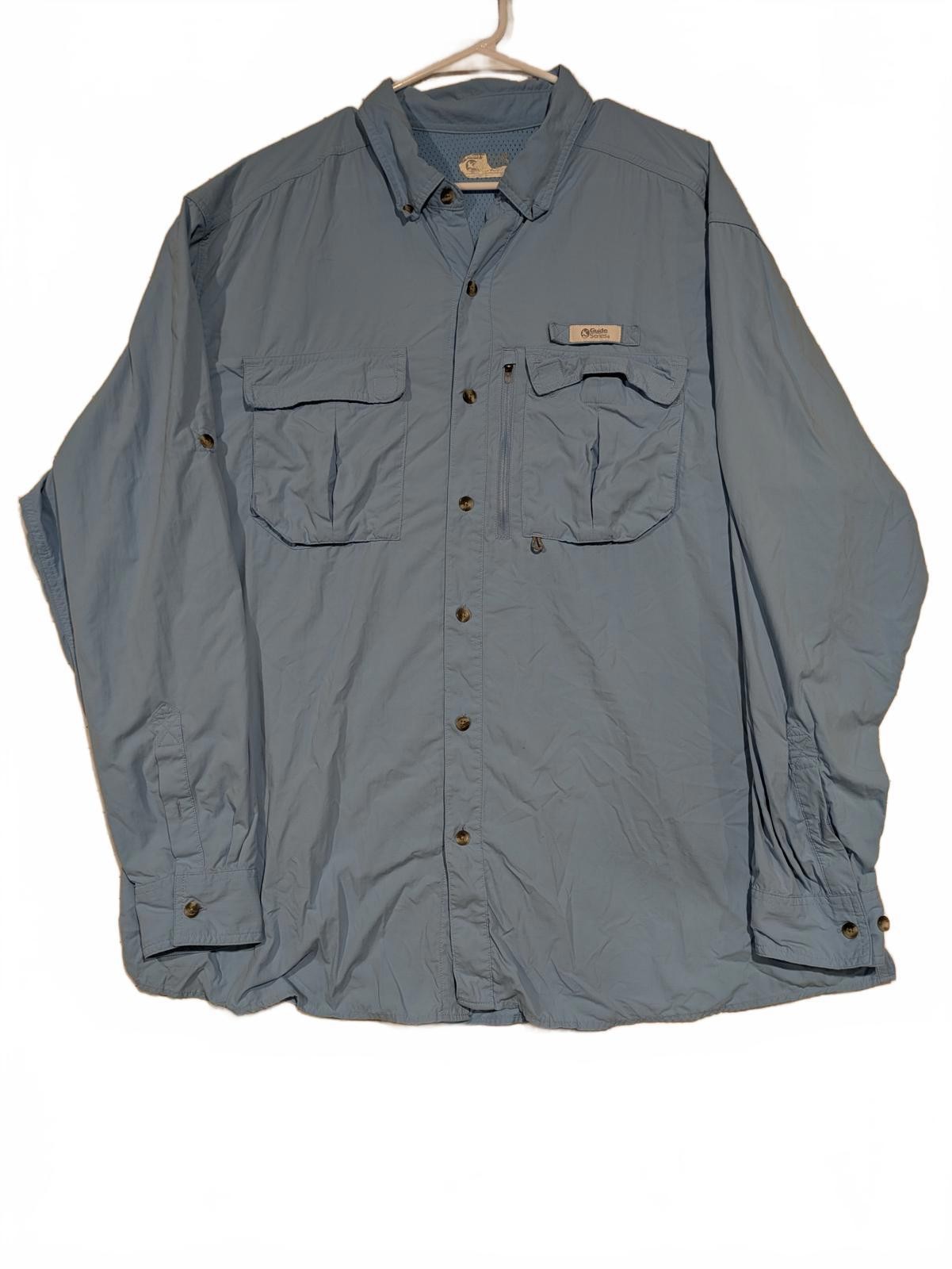 Camisa de pesca ventilada Guide Series azul claro para hombre talla XXL manga larga