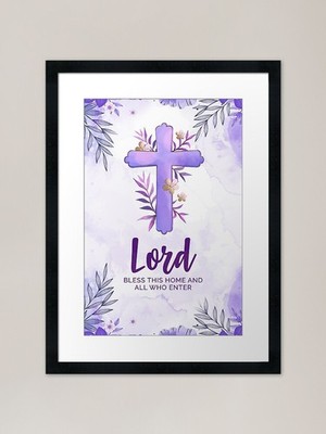 Lord Bless this home and all who en Framed Wall Art Poster Canvas Print Picture