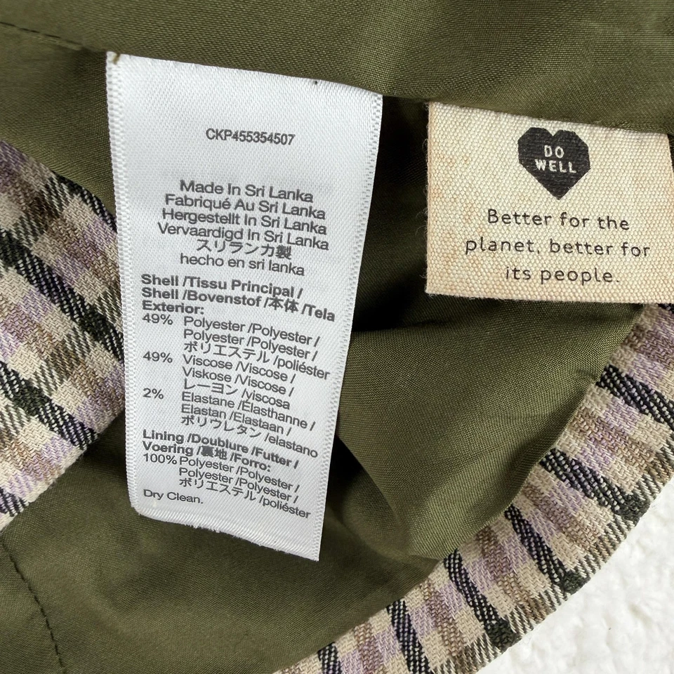 Blazer Madewell Mujer XXS Marrón Cuadros Cuadros Forrado Chaqueta Hacer Bien Ropa de Trabajo Foto 3 de 4