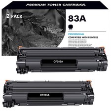 2 Black CF283A Toner Cartridge For HP 83A LaserJet Pro MFP M201dw M225dw Printer