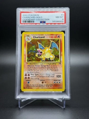 Charizard Legendary Holo Rare Card #3/110 Vintage Near Mint PSA 8