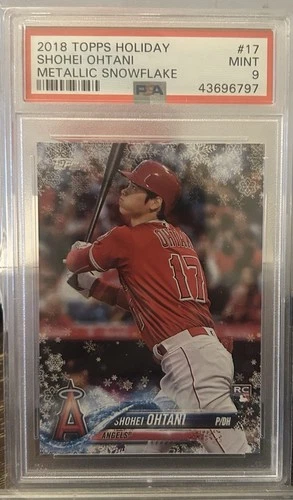2018 Topps Holiday Shohei Ohtani #HMW17 Metallic Snowflake (RC) PSA 9