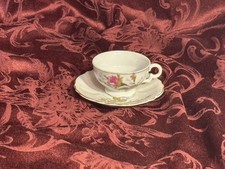 Vintage Teacup  Saucer Demitasse Rose Pattern Unmarked Multiple Sets Available