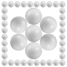 50 Pcs White Polystyrene Balls Solid 5 cm Round Spheres for Floral Craft