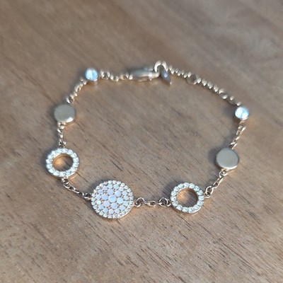 Fossil Armband Schmuck Geschenk Edelstahl Pearl Disc Bracelt