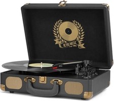 Vinyl Record Player Bluetooth Turntable 3-Speed Portable Vintage Suitcase