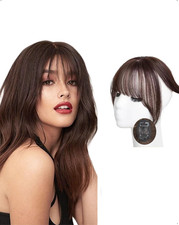 3D 360° Toppers Capelli Frangia Finta Clip, Extension Lisci Naturali Finte Tendi