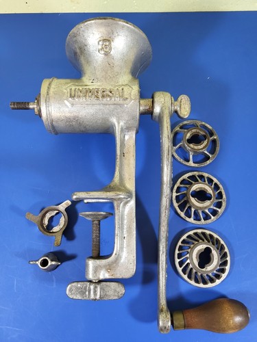 Vintage Meat Grinder LF&C, New Britain, Conn. Universal 3 + Attachments EUC!