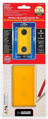 Calculated Industries 8120 Plug Mark Drywall Electrical Box Cutout Red 
