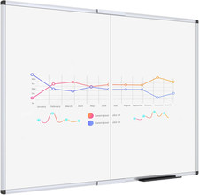 Magnetic Foldable Whiteboard, 48 X 36 Inches, Dry Erase Wall Mounted Board for S
