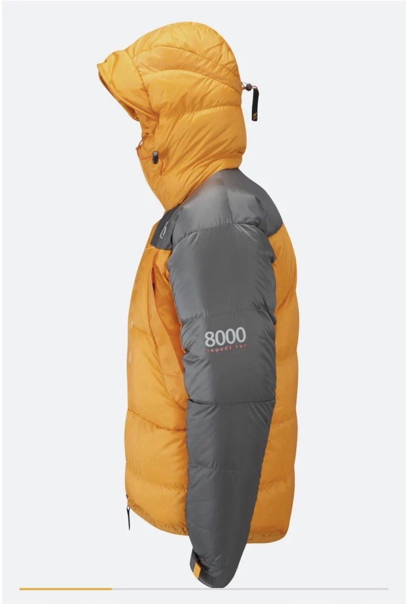 Rab Expedition 8000 Down Jacket - Men's Gold/Shark Size Large | eBay