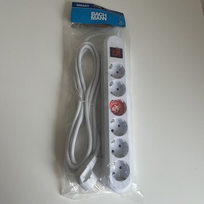 Bachmann Mehrfachsteckdose (3m + Schalter) - 6 Steckdosen (neu)