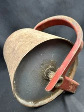 5in Hand Push Rusted Red Handled Roller Garden Seedling Dirt Packer ANTIQUE USA