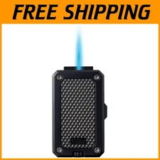 Adjustable Flame Windproof Lighter with Blue Fuel Window
