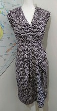 Great Plains Brown And Cream Print Tea Dress Cap Sleeves Knee Length Size S
