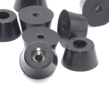 1 1/4” x 3/4” D X H Rubber Bumpers w Washer  Rubber  Feet Various Pack Sizes
