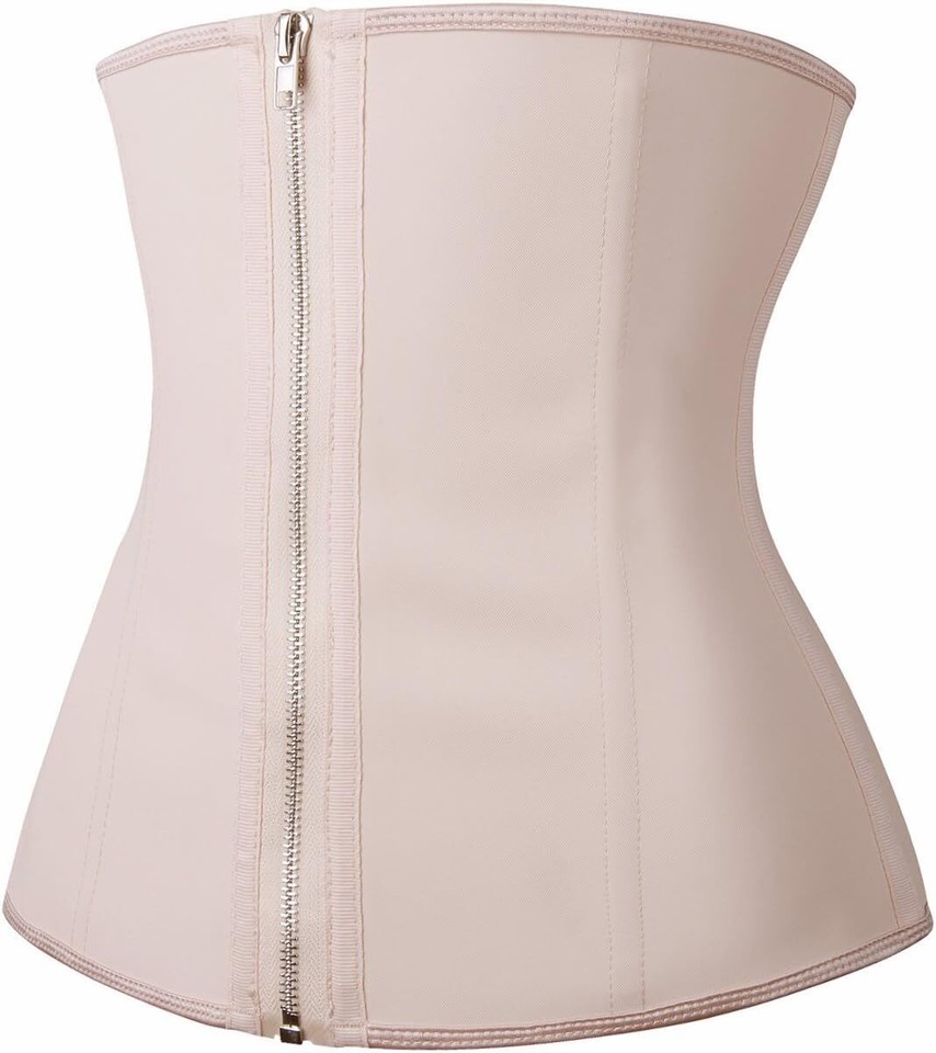 YIANNA Latex Waist Trainer Corsets Zipper Underbust Sport Large, Bbeige eBay