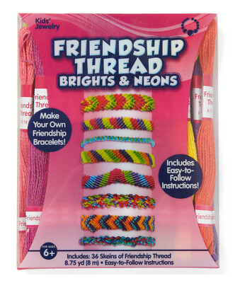 Kids Craft Neon Colors Friendship Thread 36 skeins 8.7 Yards /Bracelet Necklace