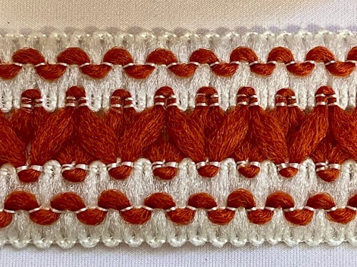 Original 1970s Vintage Lampshade Edging Braid Trim Orange Brown Upholstery Gimp - Picture 6 of 7