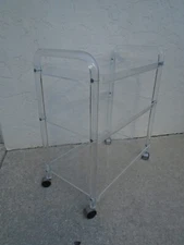 Art Deco Lucite Tea Service Cart Table Acrylic Bar Hollywood Regency Rolling Boh
