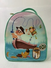 Disney "Her Universe" Pixar UP Mini Backpack Fishing Camp Badges New With Tags