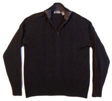 Oscar De La Renta Men's XL Cotton Blend Grey Half Zip Cozy Long Sleeve Sweater