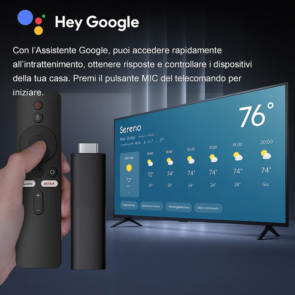 TV Stick Android 4K Ultra HD WiFi Mini Box con Telecomando 16GB RAM I96 - Image 2 of 4