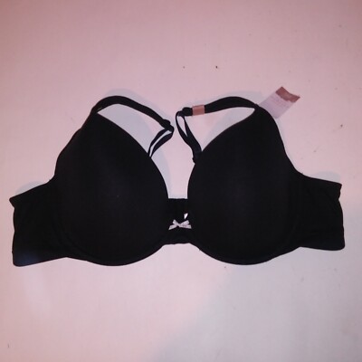 Cacique Bra 50B Boost Plunge Solid Black Push Up Underwire New