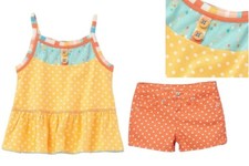 NWT MATILDA JANE 10 DREAM CHASERS SO SUNNY TANK TOP, ORANGE POLKA DOT SHORTS