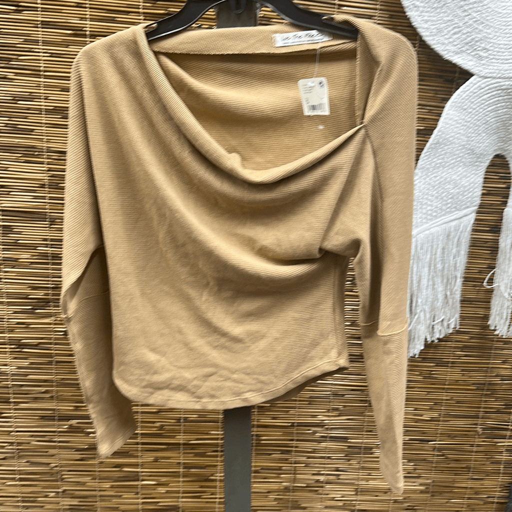 Free People Women S Fuji Off the Shoulder Thermal Top Brown Size Small