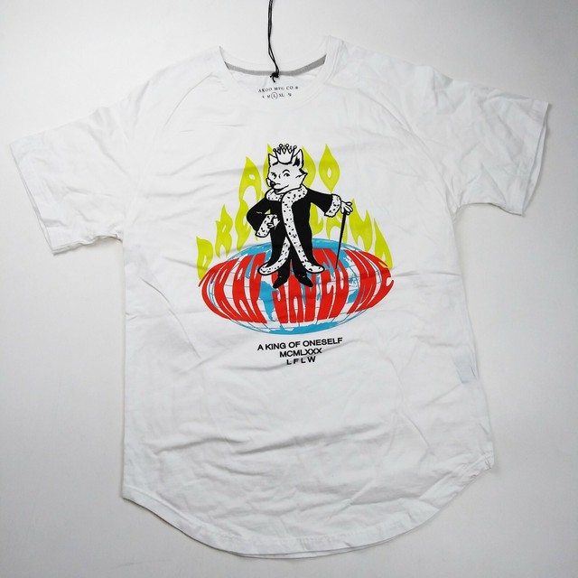 Akoo mens 100% AUTHENTIC Crewneck T-SHIRT SIZE LARGE white logo | eBay