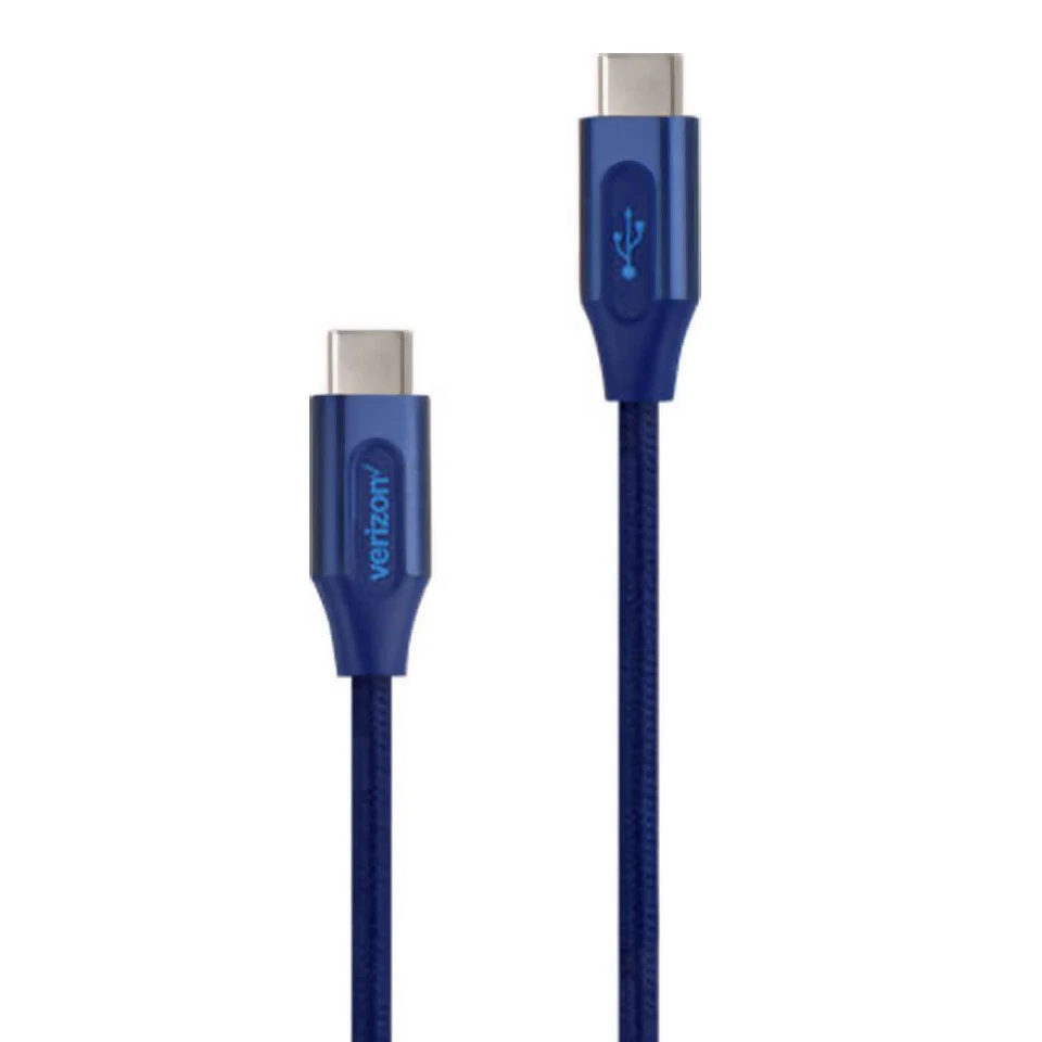 OEM Verizon 6FT Braided Blue USB-C Charge Data Cable for Galaxy iPhone Google - Image 3 of 4
